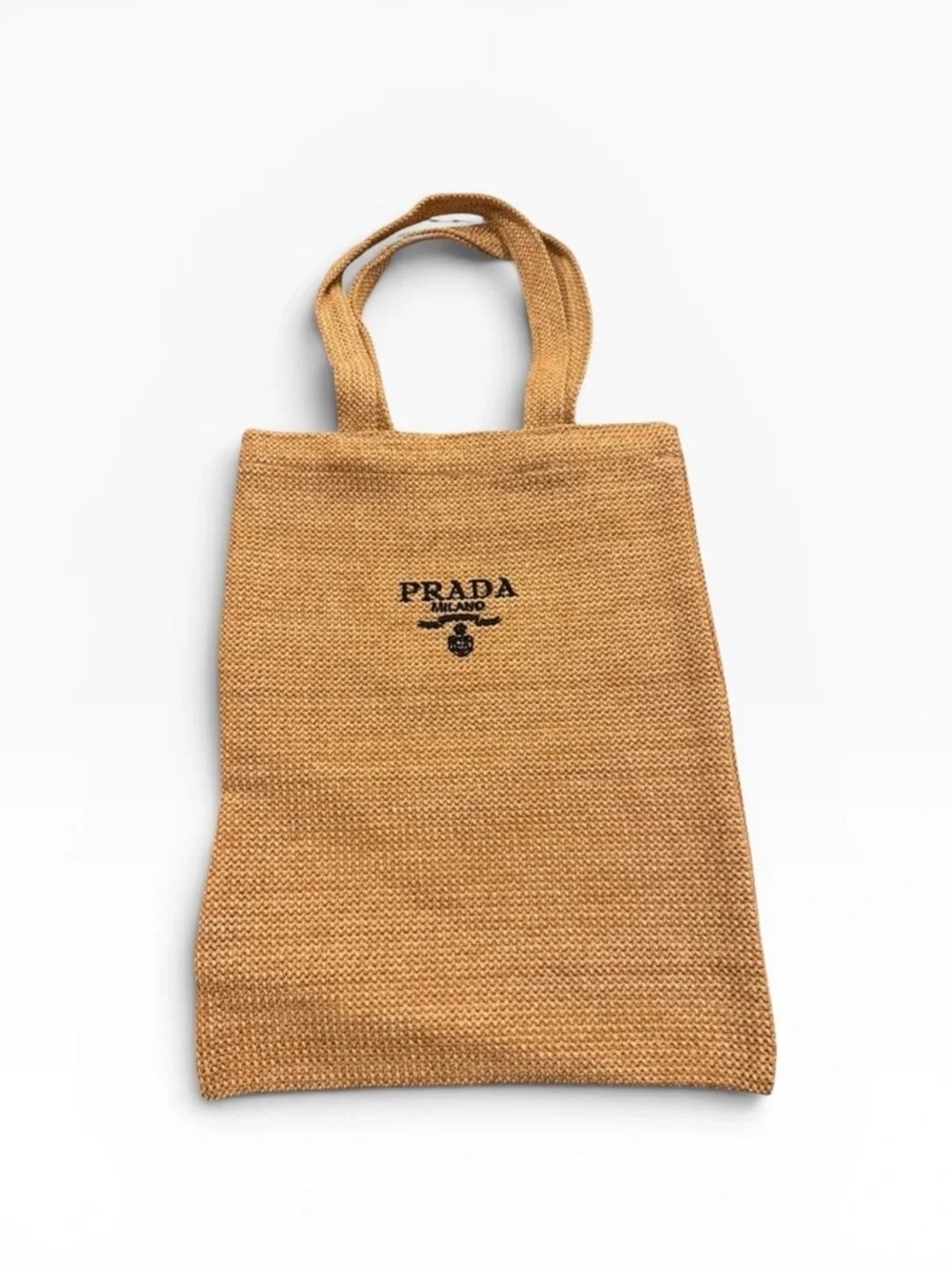 LIKE NEW PRADA MILANO Crochet Raffia Woven Tote Bag - Picture 6 of 6